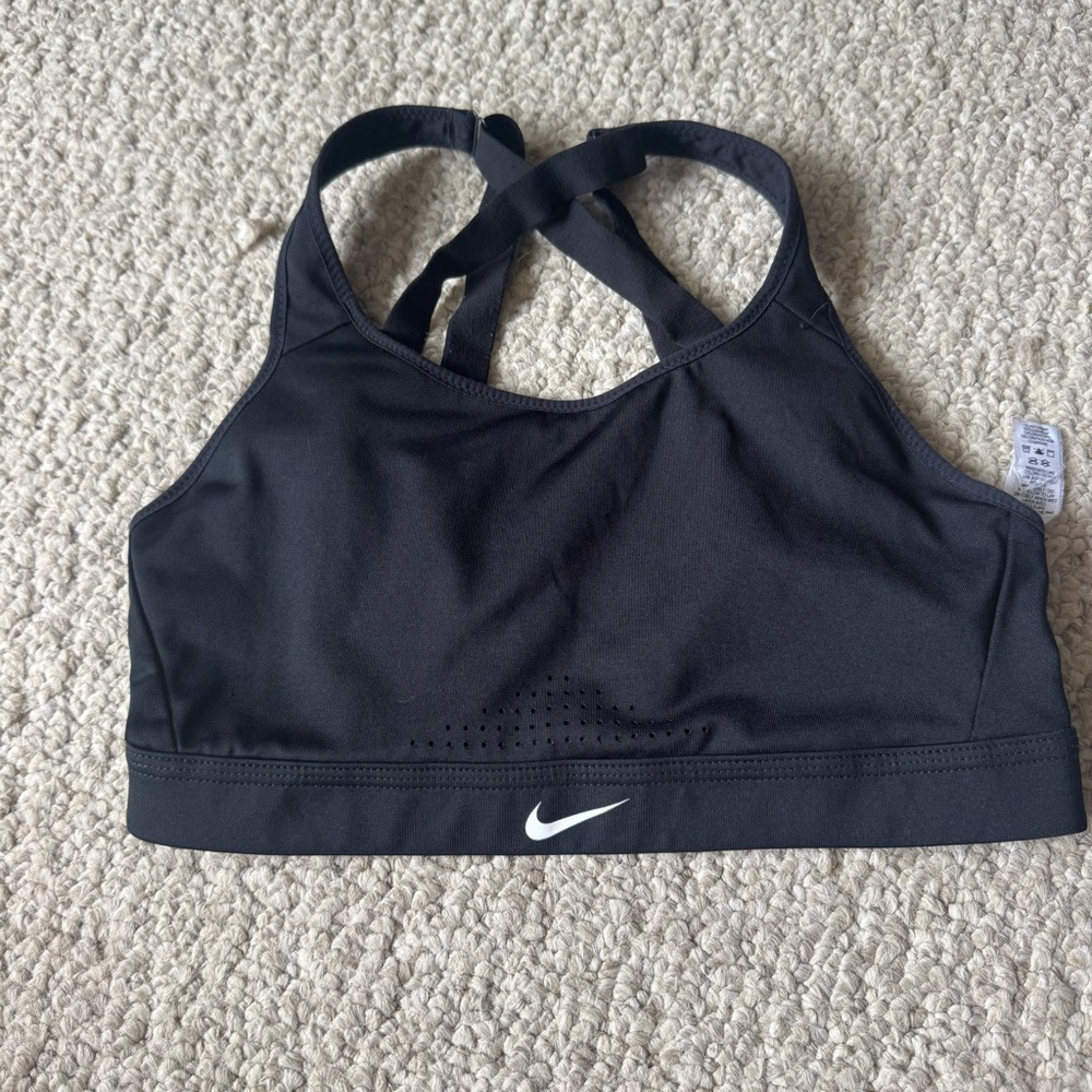 Nike Black Racerback Sports Bra Medium Impact